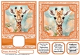 5x7 and 6x6 aprox Orange giraffe card fronts