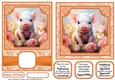 5x7 and 6x6 aprox Orange pig card fronts