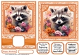 5x7 and 6x6 aprox Orange raccoon card fronts