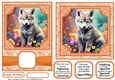 5x7 and 6x6 aprox Orange wolf card fronts