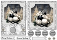 5x7 and 6x6 Grey and black baubles card fronts 5