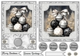5x7 and 6x6 Grey and black baubles card fronts 9