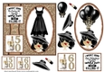 Black and gold age 50/60 Ladies Birthday card front 1