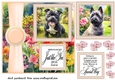 Peach Summer garden pup card front 1