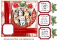 Red Christmas kittens card front 6