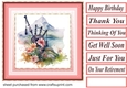 Floral bagpipes card front 3