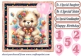 Age 1-5 Birthday teddy card front 10