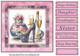 Keep dancing female Birthday card front 2