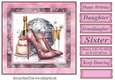 Keep dancing female Birthday card front 3
