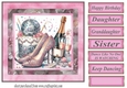 Keep dancing female Birthday card front 4