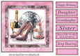 Keep dancing female Birthday card front 7