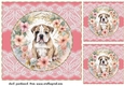 3 Floral Bulldog card front/toppers 2