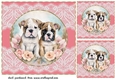 3 Floral Bulldog card front/toppers 3