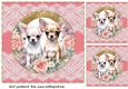3 Floral Chihuahua card front/toppers 1