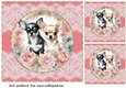 3 Floral Chihuahua card front/toppers 3