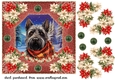 Poinsettia Scottish terrier card front 7