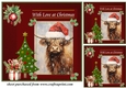 3 Red Christmas Highland cow card front/toppers 9