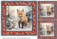 3 Snowy woodland fox card front/toppers