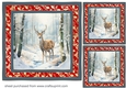 3 Snowy woodland deer card front/toppers