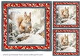 3 Snowy woodland squirrel card front/toppers