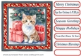 Holly Christmas kitty card front 4