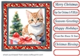 Holly Christmas kitty card front 5
