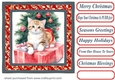 Holly Christmas kitty card front 6