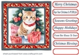 Holly Christmas kitty card front 7