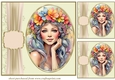 3 Floral crown fairy card front/toppers 5