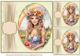 3 Floral crown fairy card front/toppers 6