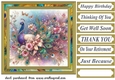 Floral peacock card front 1