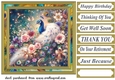 Floral peacock card front 3