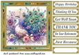 Floral peacock card front 5