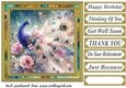 Floral peacock card front 9