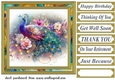 Floral peacock card front 10