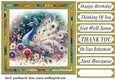 Floral peacock card front 11