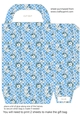 Blue gingham floral gift bag 3