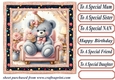 Pink Birthday bear in arm chair card front 3
