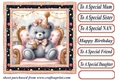 Pink Birthday bear in arm chair card front 6