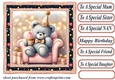 Pink Birthday bear in arm chair card front 9