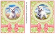 2 Pink and green floral Westie card fronts (5x7 aprox) 2