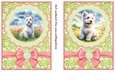 2 Pink and green floral Westie card fronts (5x7 aprox) 3