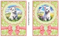 2 Pink and green floral Westie card fronts (5x7 aprox) 4