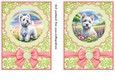 2 Pink and green floral Westie card fronts (5x7 aprox) 5