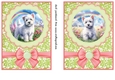2 Pink and green floral Westie card fronts (5x7 aprox) 6