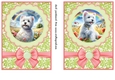 2 Pink and green floral Westie card fronts (5x7 aprox) 7