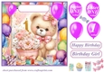 Age 1 Birthday bear card front 2