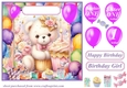 Age 1 Birthday bear card front 3