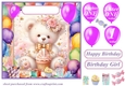 Age 1 Birthday bear card front 4