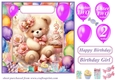 Age 2 Birthday bear card front 3